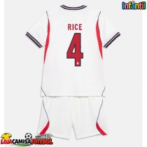 Camisa de Futebol Inglaterra Declan Rice #4 Equipamento Principal Infantil Mundo 2026 Manga Curta (+ Calças curtas)
